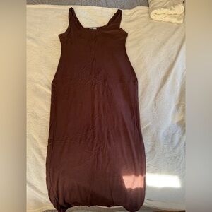 Rich chocolate brown midi dress